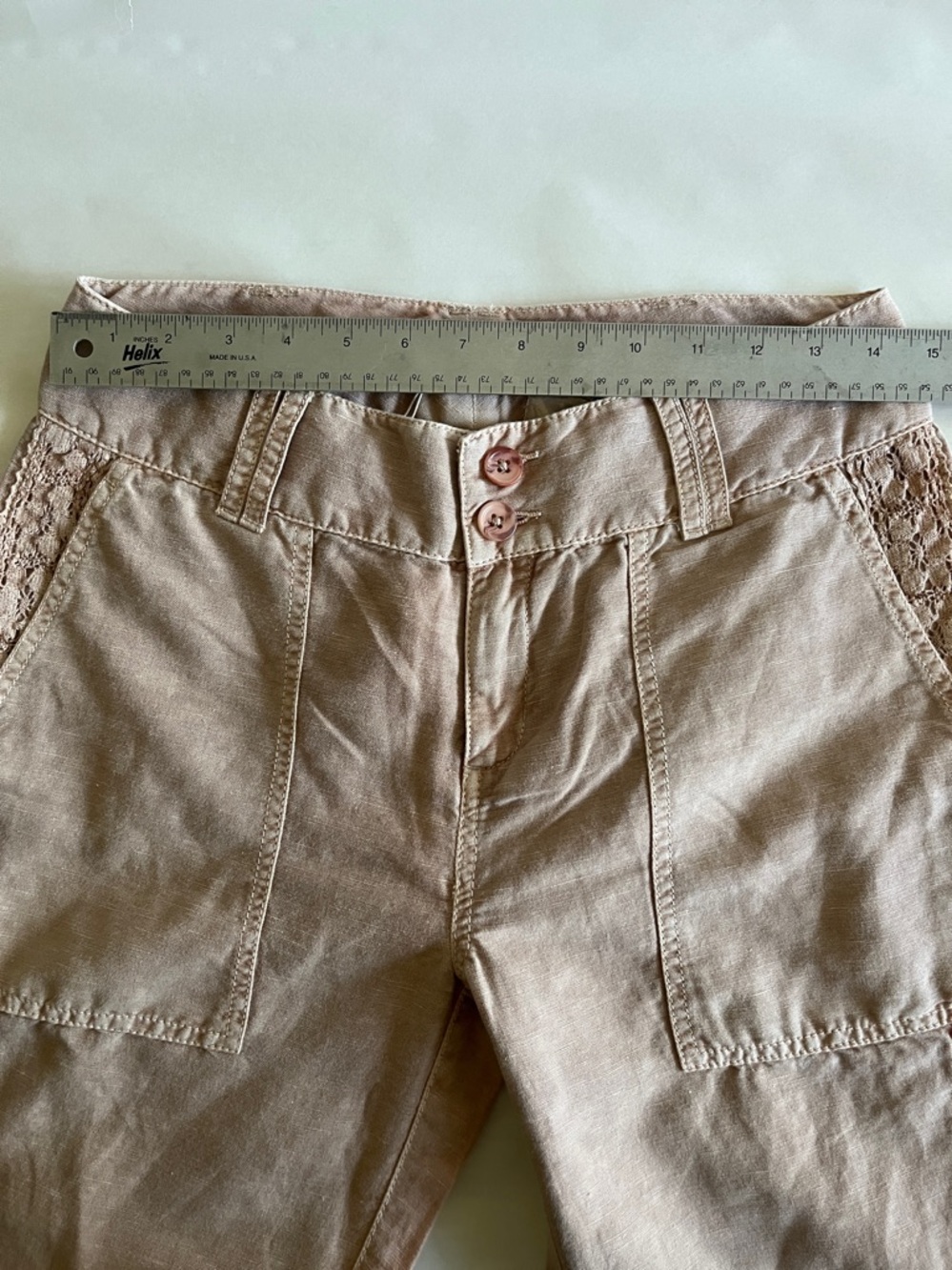 Sundance Linen Cotten Blend Pants Size 2 Ombré Rose Pink Tan  New with tag - Picture 6 of 9